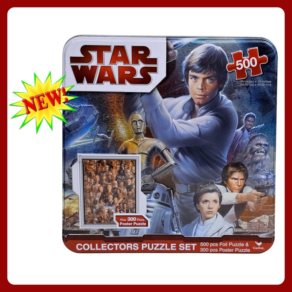 Cardinal Star Wars Collectors Puzzle Set‎ 500pc Foil 300pc Poster 2010 Tin NEW